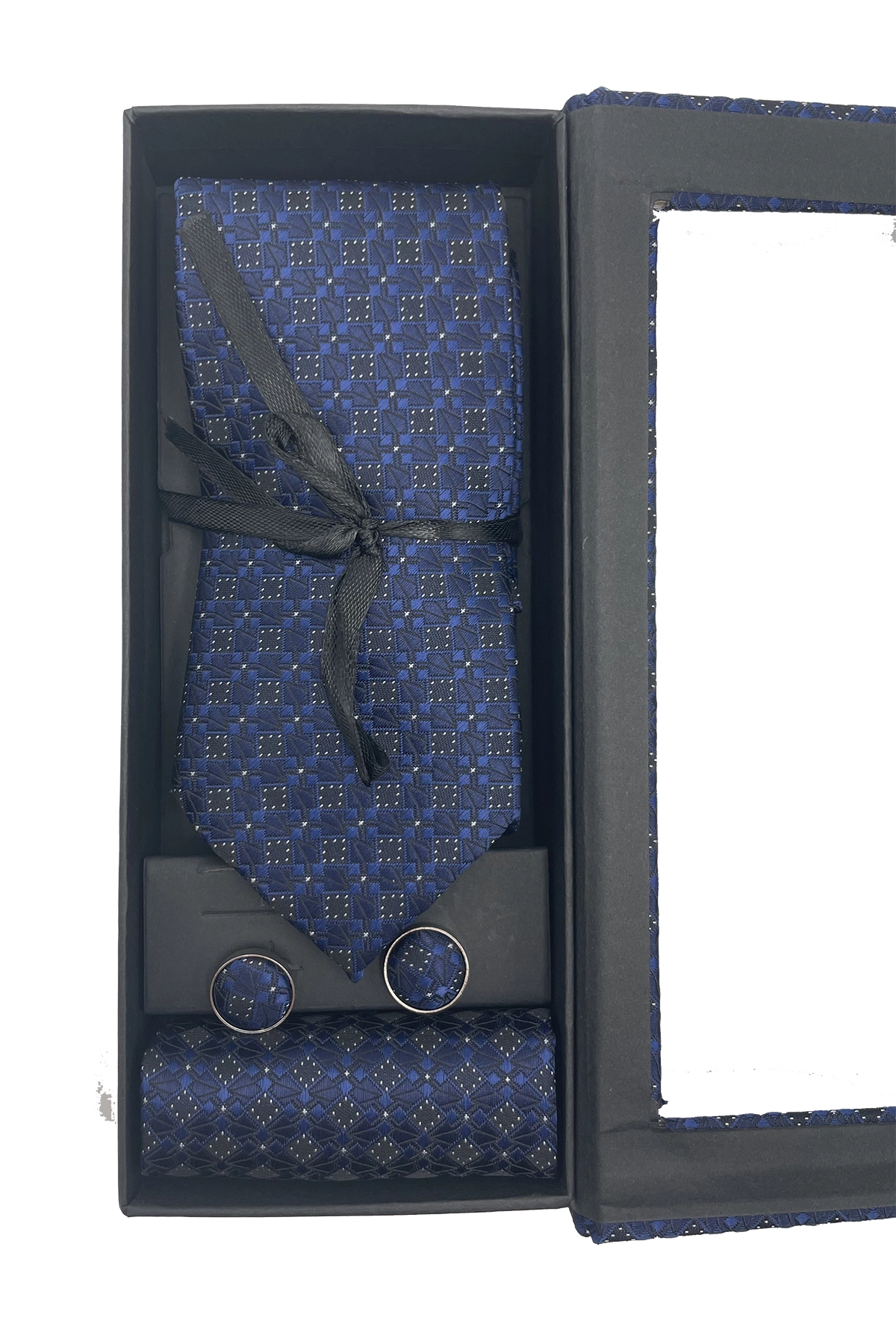 Set 3 piezas corbata pañuelo gemelos modelo Madrid Set 3 piezas corbata pañuelo gemelos modelo Madrid