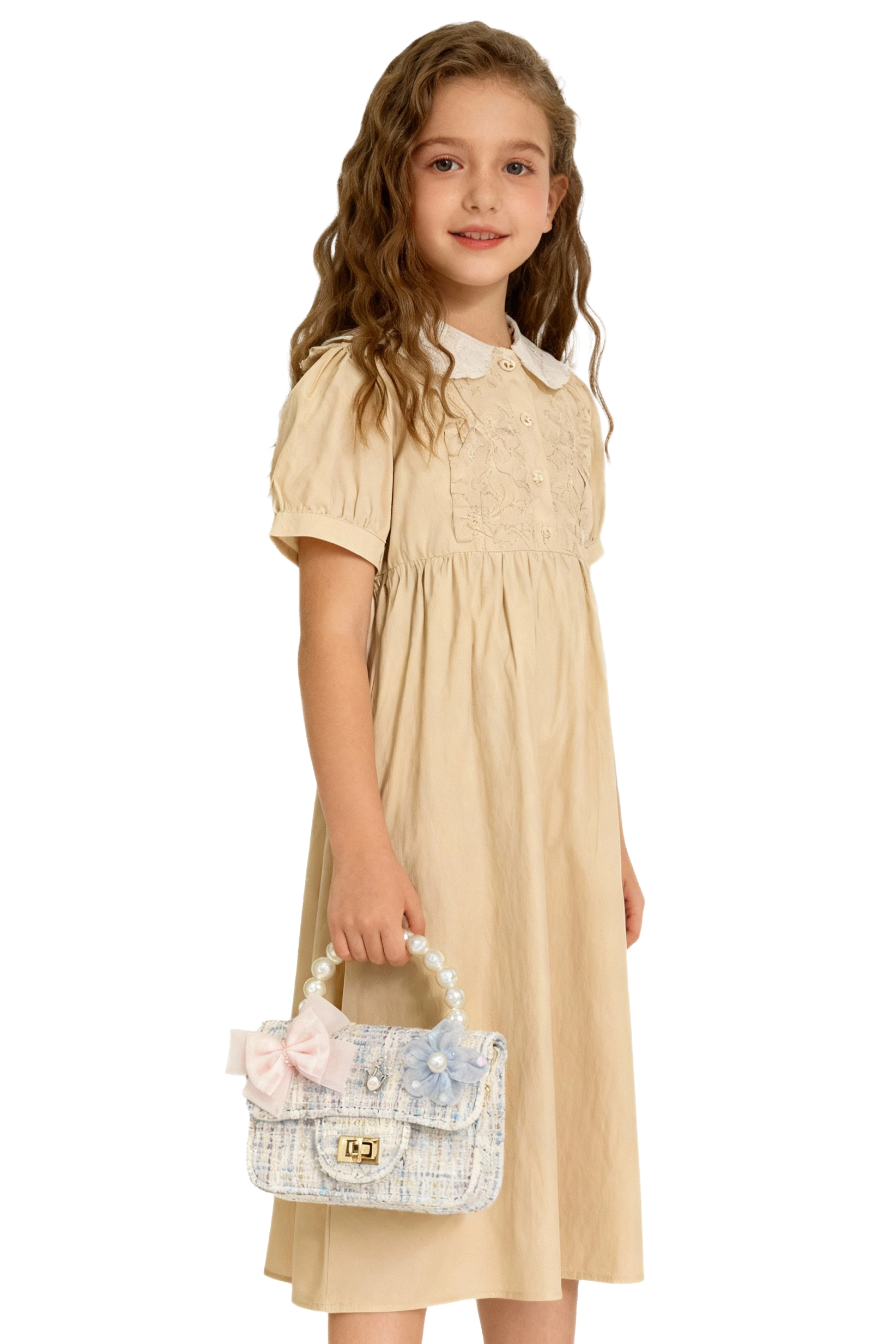 Bolso azulado modelo Nieve con perlas Bolso azulado modelo Nieve con perlas