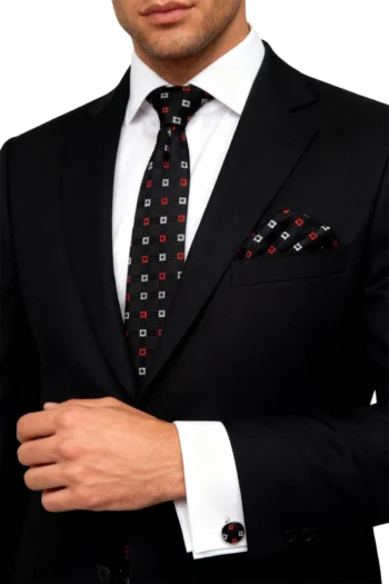 Set 3 piezas corbata pañuelo gemelos modelo Luis