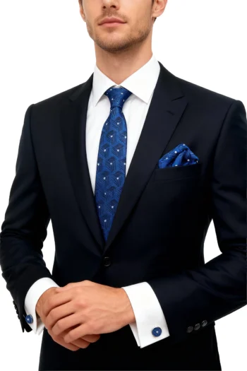 Set 3 piezas corbata pañuelo gemelos modelo modelo David