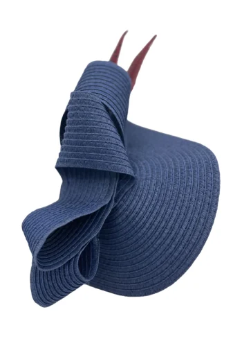 Tocado azul Valencia con plumas